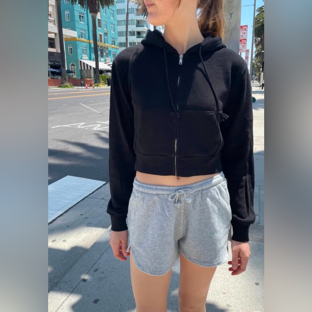 Brandy Melville Crystal Hoodie size small in Navy blue